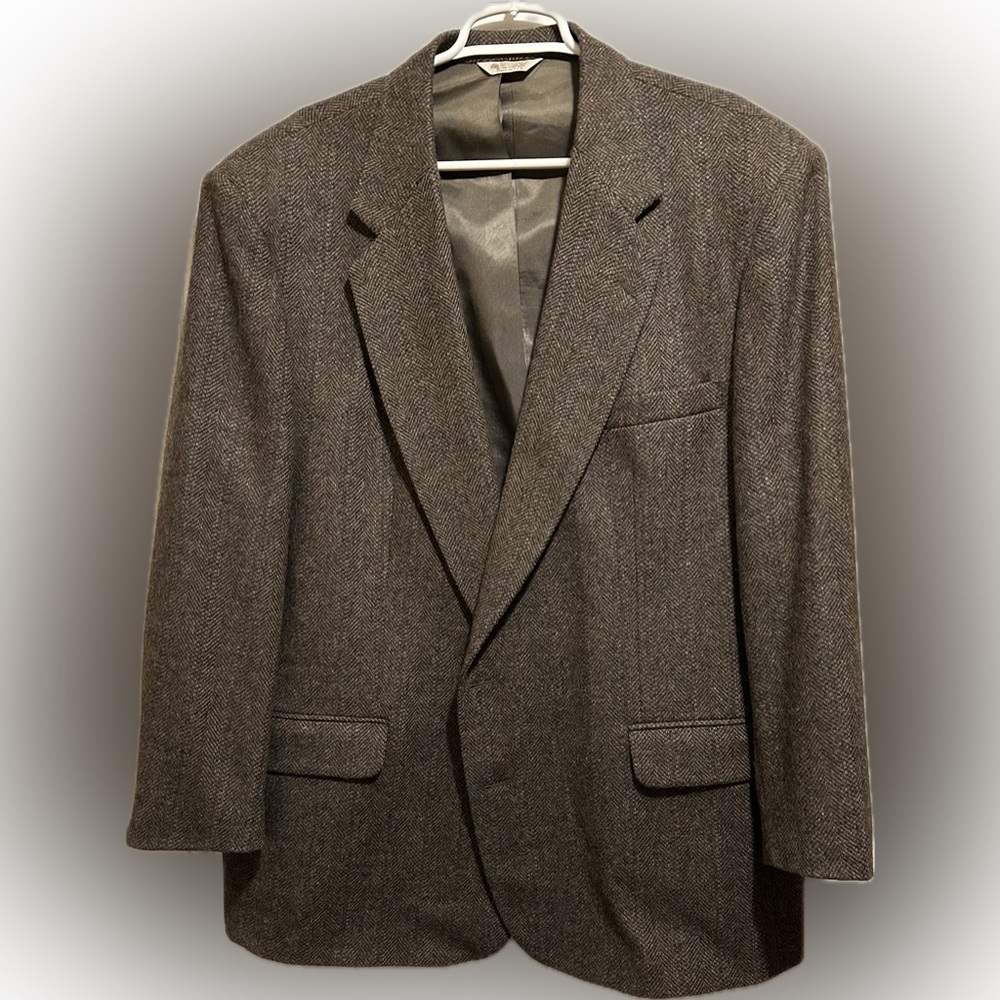 MENS 100% WOOL TWEED DRESS COAT…